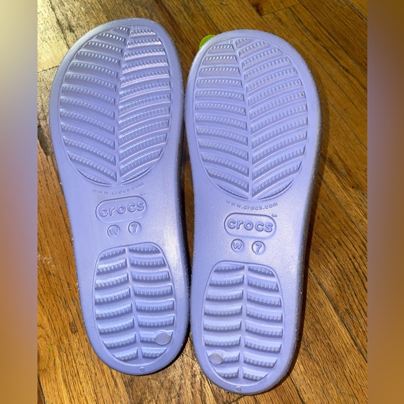 Crocs Women’s Size 7 Classic Platform Glitter Moon Jelly Purple Slide 208233 - Picture 3 of 4